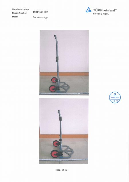 Handwagen GS-Mark Prüfbericht